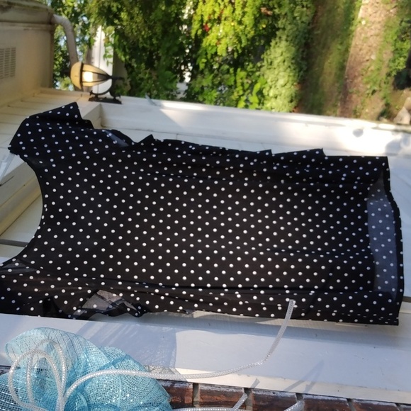 Med Oh Baby by motherhood black & white polka dot blouse - Picture 4 of 4